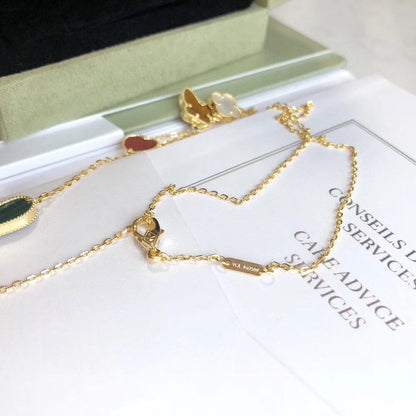 [Lucky Star]LUCKY SPRING 4 MOTIFS ROSE GOLD NECKLACE