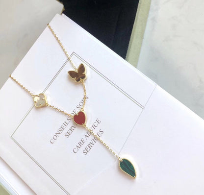 [Lucky Star]LUCKY SPRING 4 MOTIFS ROSE GOLD NECKLACE